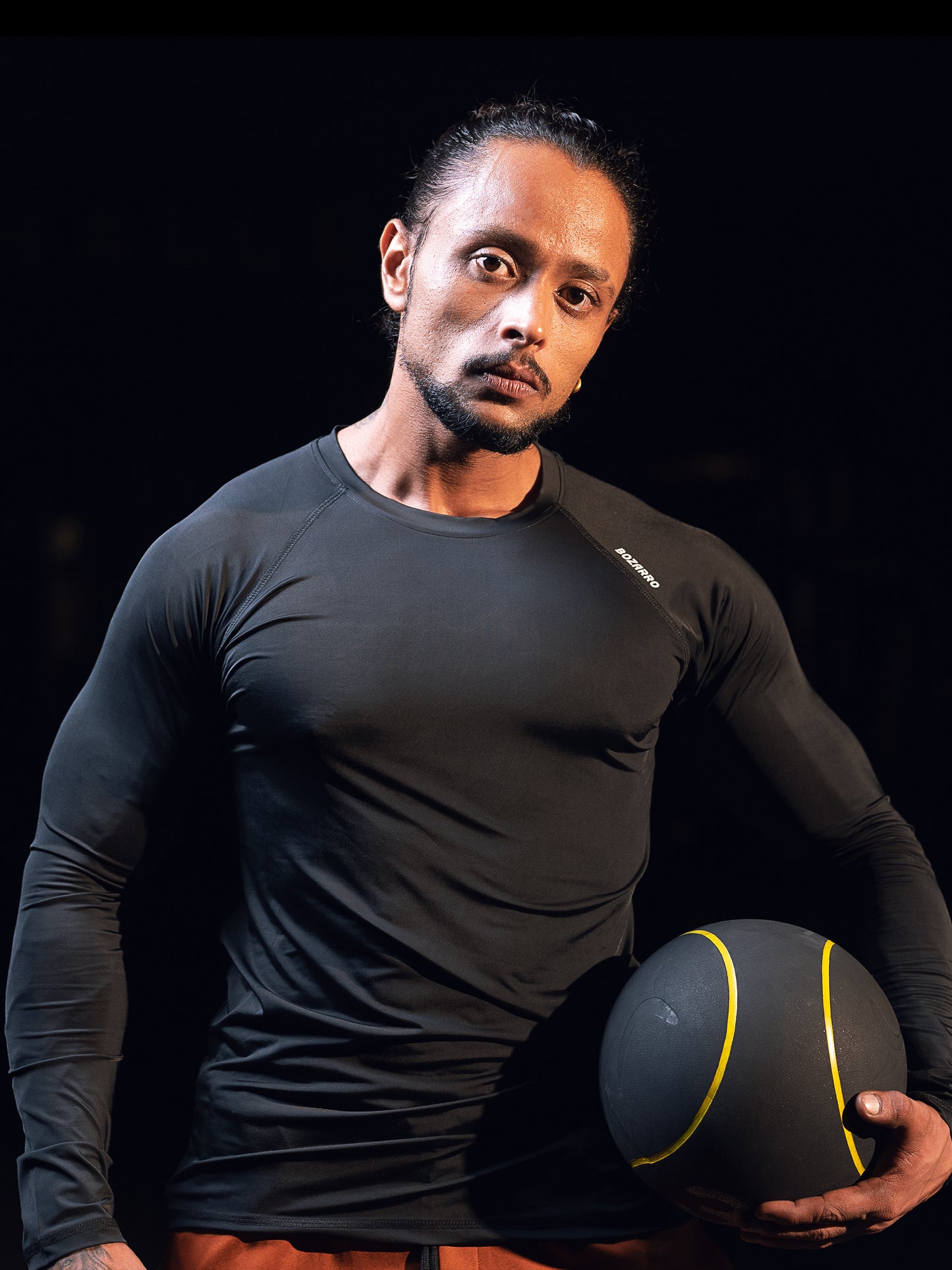 Round neck Compression Full sleeve tshirt- Black