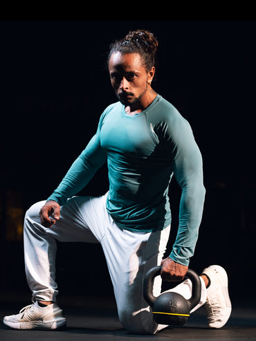 Round neck Compression Full sleeve tshirt- Ice blue