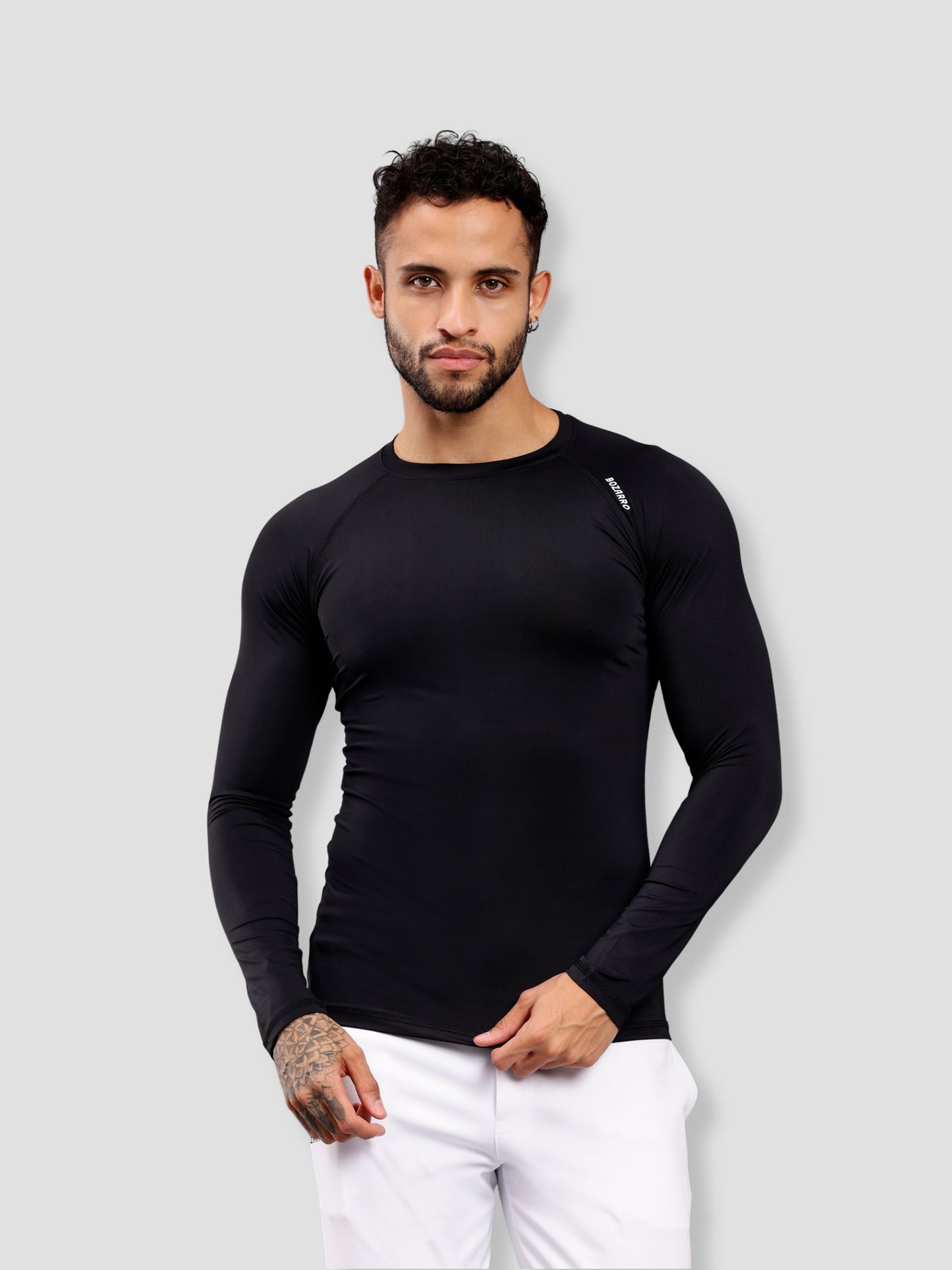 Round neck Compression Full sleeve tshirt- Black
