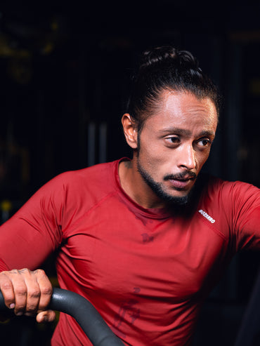 Round neck Compression Full sleeve tshirt- Maroon
