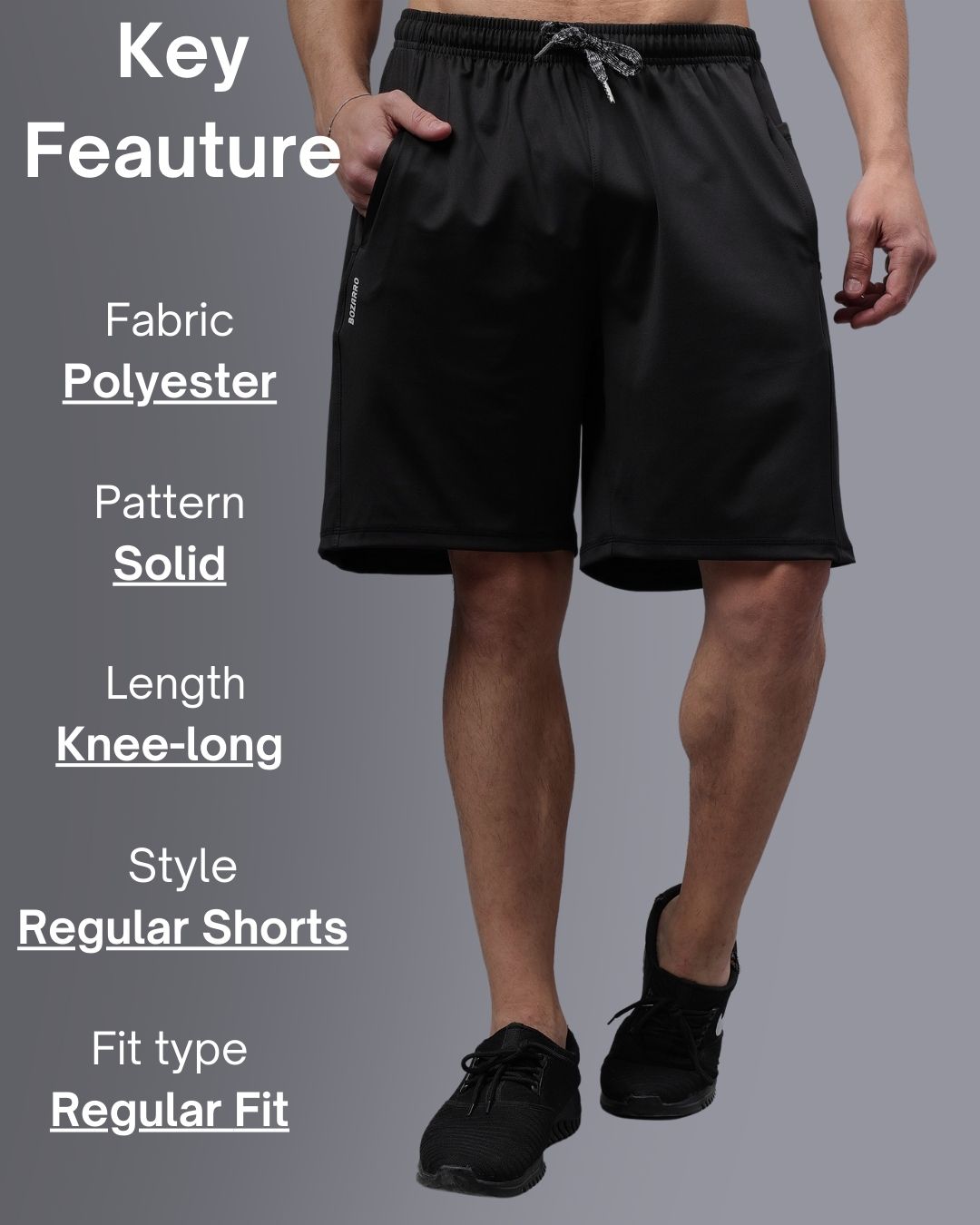 Men's Running Shorts | Workout Running Shorts for Men | Men Gym Yoga Outdoor Sports Shorts- Black