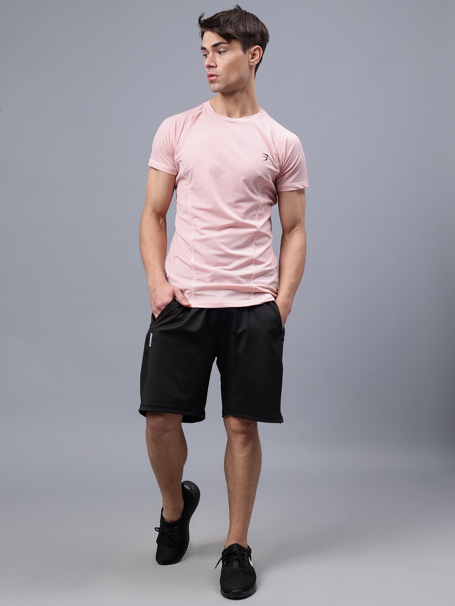 Round Neck Apple Cut T Shirt | Men's Half Sleeve Apple Cut T-Shirt | Round Neck Solid Regular Fit T-Shirt for Men's-Pink