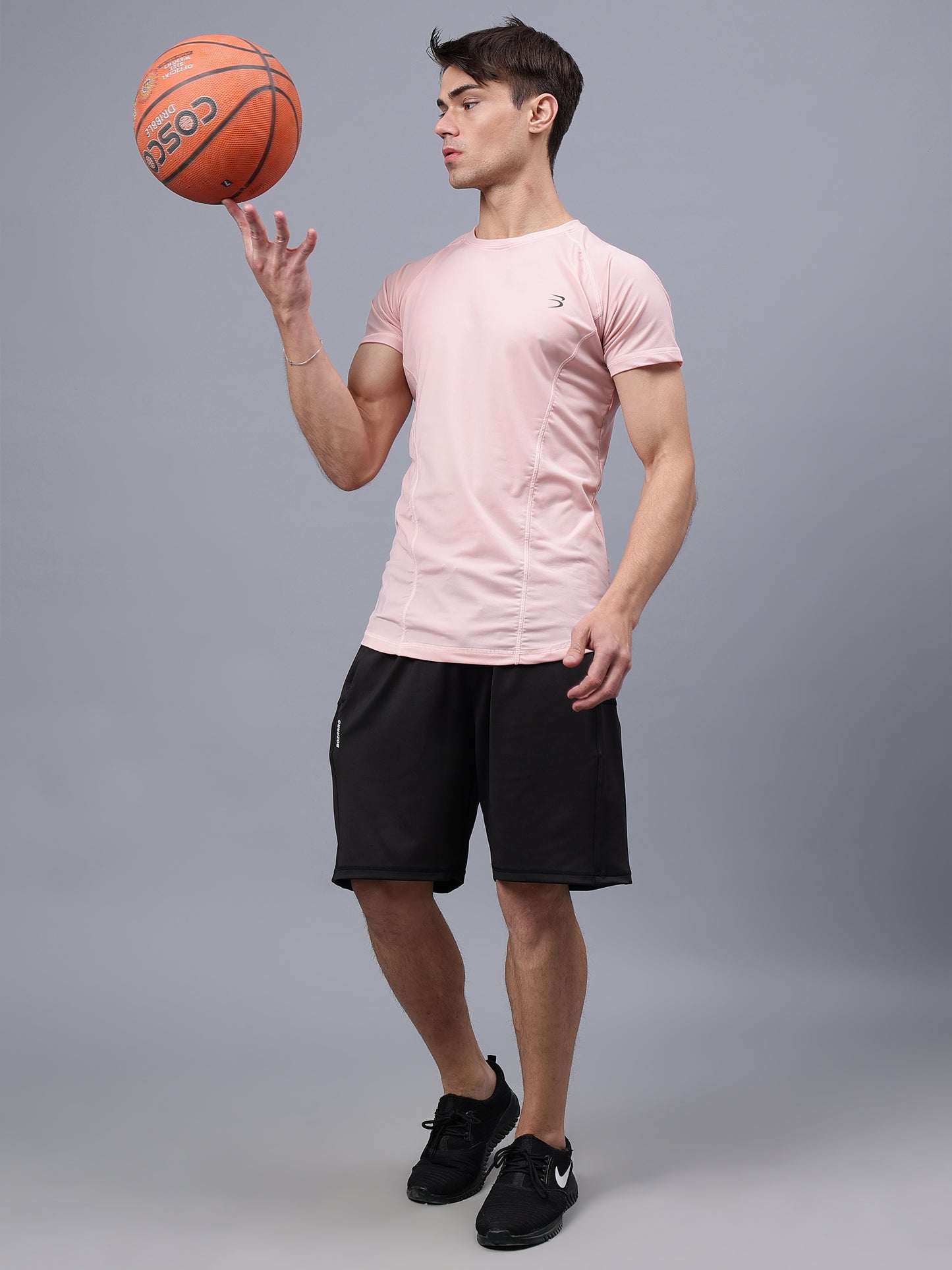 Round Neck Apple Cut T Shirt | Men's Half Sleeve Apple Cut T-Shirt | Round Neck Solid Regular Fit T-Shirt for Men's-Pink