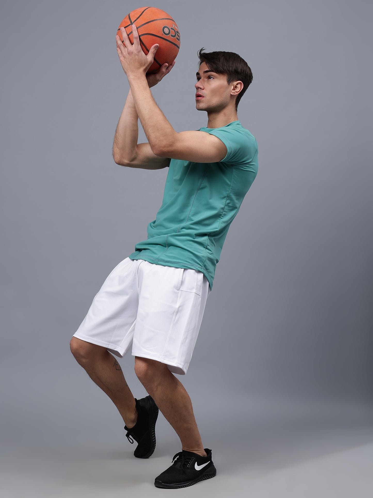 Round Neck Apple Cut T Shirt | Men's Half Sleeve Apple Cut T-Shirt | Round Neck Solid Regular Fit T-Shirt for Men's-Light green