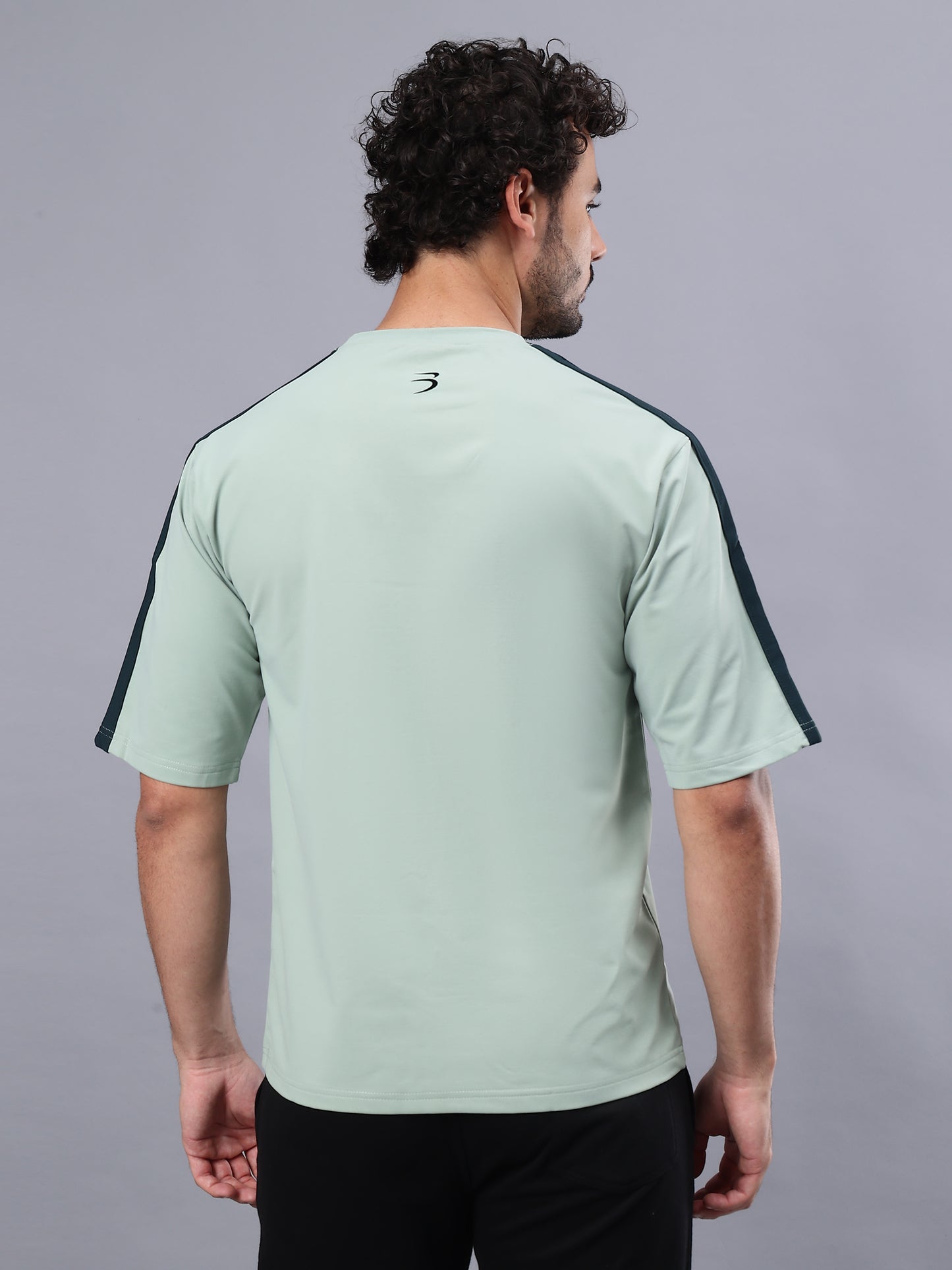 Round Neck Oversized Fit Drop Shoulder Half Sleeves T-Shirt for Men | Men's Printed Oversized T shirt- Pista