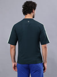 Round neck Oversized t shirt-Dark green