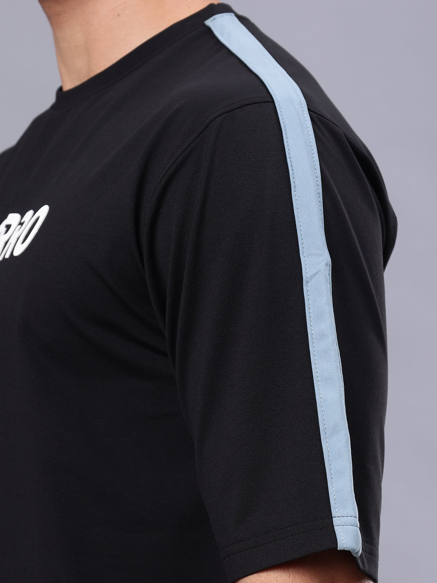 Round Neck Oversized Fit Drop Shoulder Half Sleeves T-Shirt for Men | Men's Printed Oversized T shirt-Black