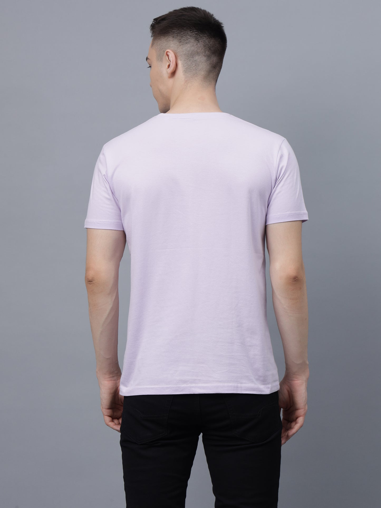 Men's Cotton T Shirt | Round Neck T Shirt | Round Neck Half Sleeve T shirt-Lavender