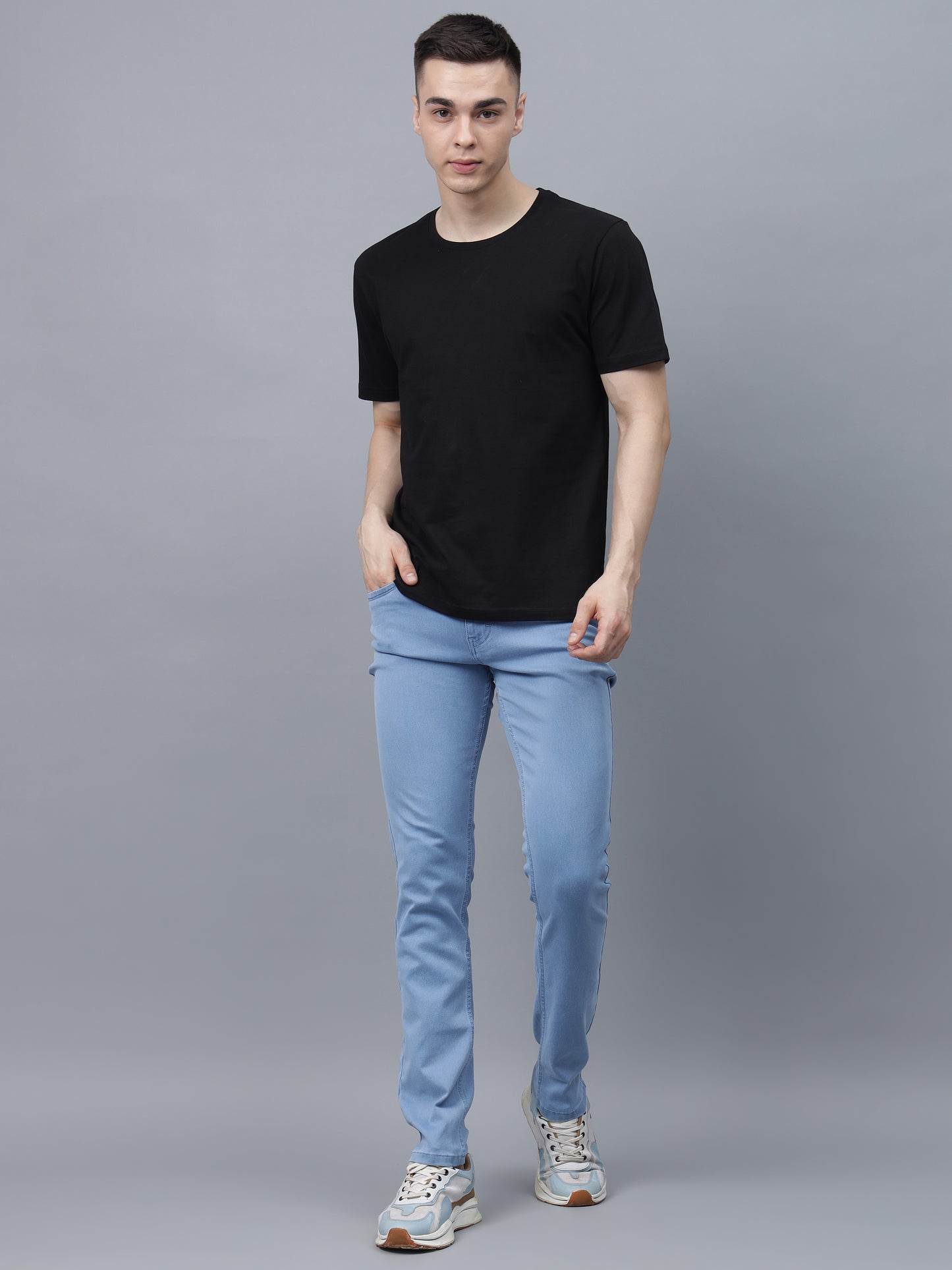 Men's Cotton T Shirt | Round Neck T Shirt | Round Neck Half Sleeve T shirt-Black