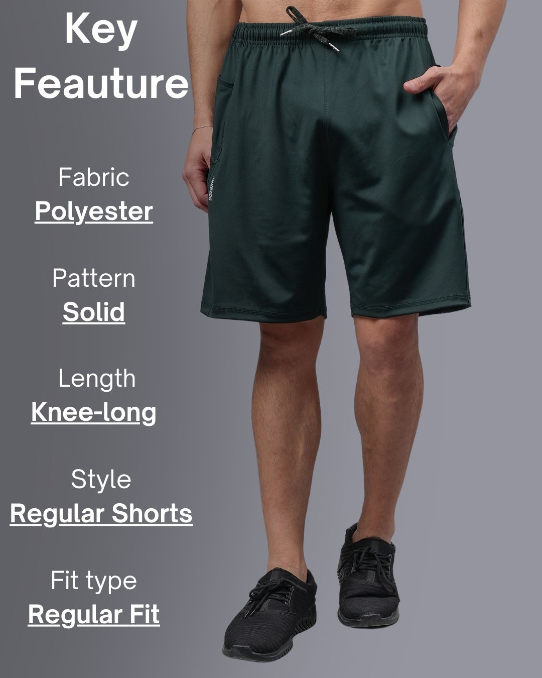 Men's Running Shorts | Workout Running Shorts for Men | Men Gym Yoga Outdoor Sports Shorts- Dark Green