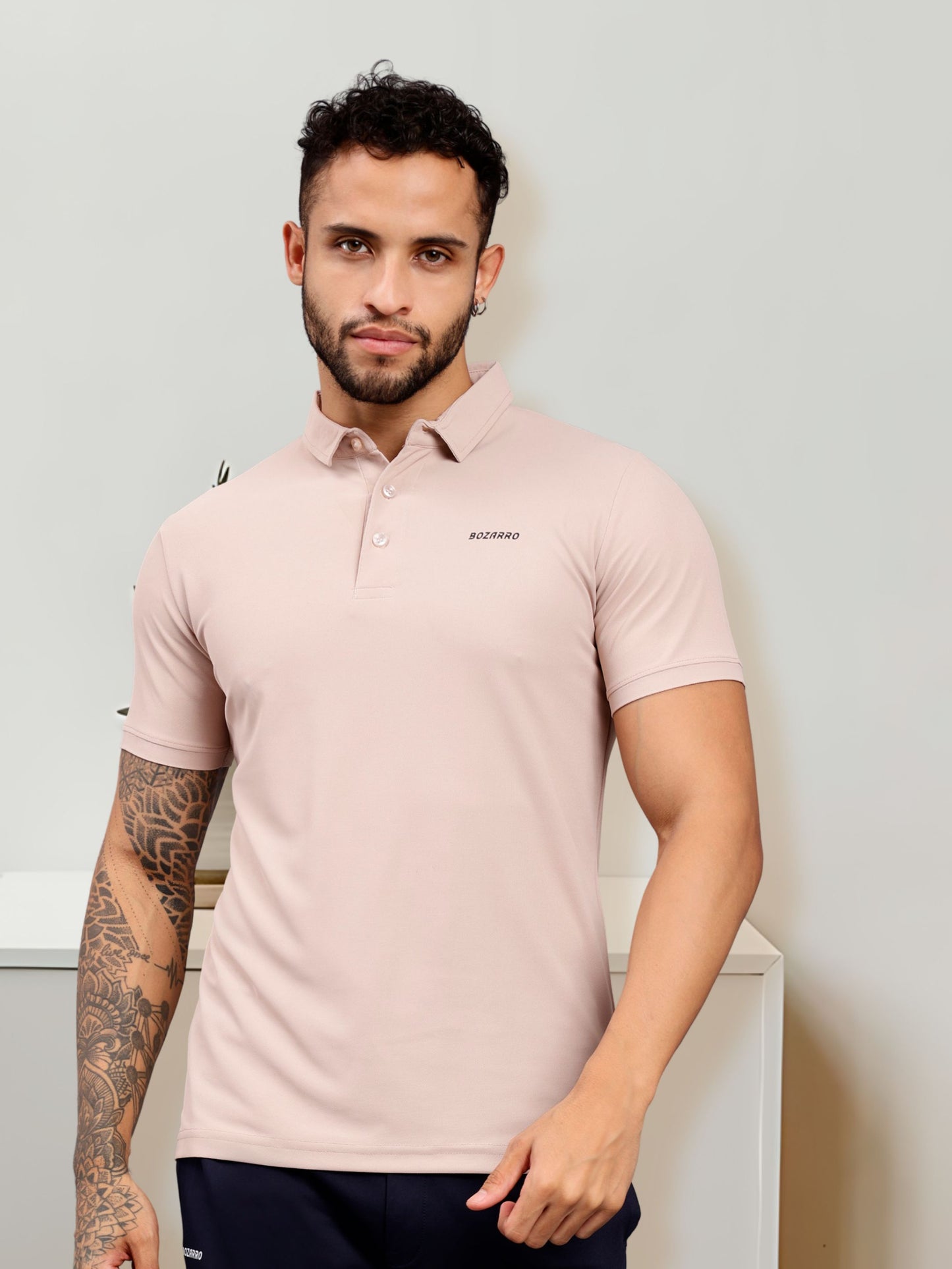 Men's Regular Fit Polo T-Shirt | Polo Plain Half Sleeve Casual T-Shirt | Polo T-Shirt for Men(PT01)-Off White