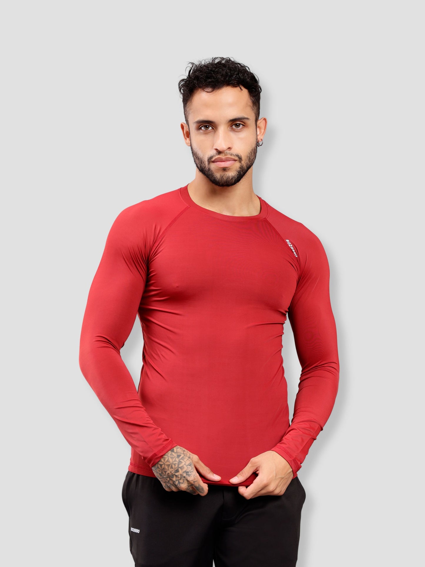 Round neck Compression Full sleeve tshirt- Maroon
