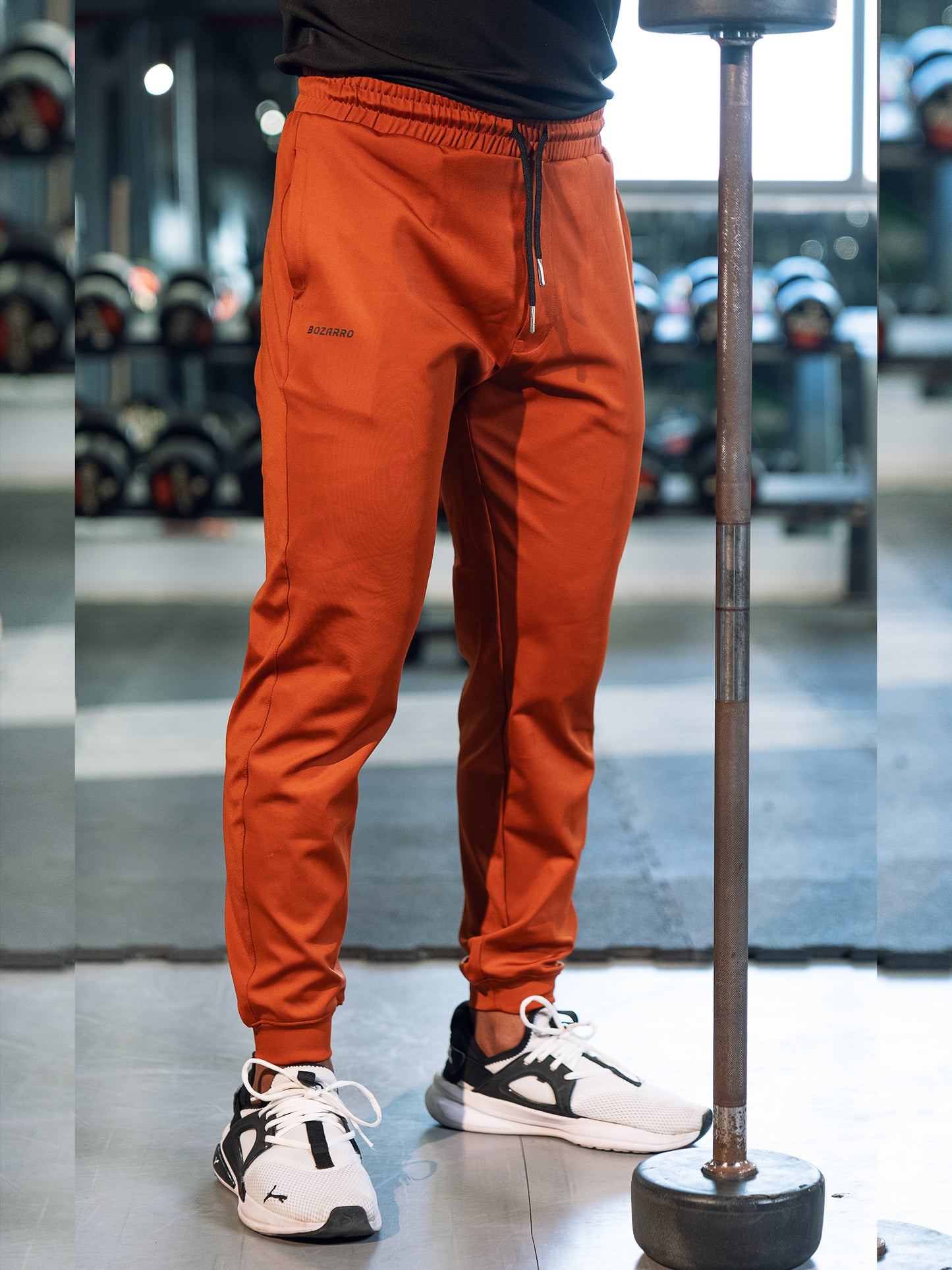 Slim fit track pants with side pockets with fresh treatment - Orange
