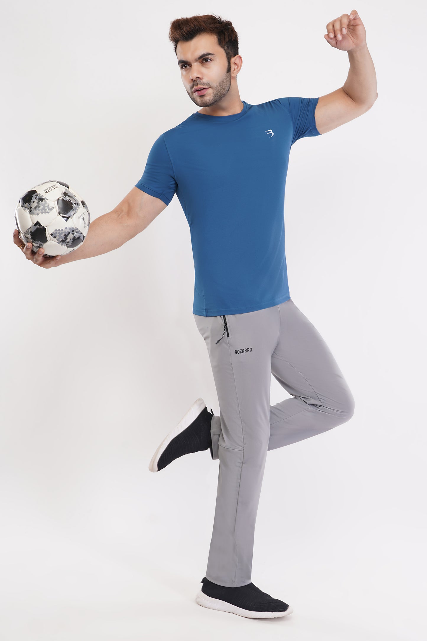 Men's Round Neck T-Shirt | Half Sleeve | Solid Regular Fit T-Shirt For Men(RN08)- Petrol Blue