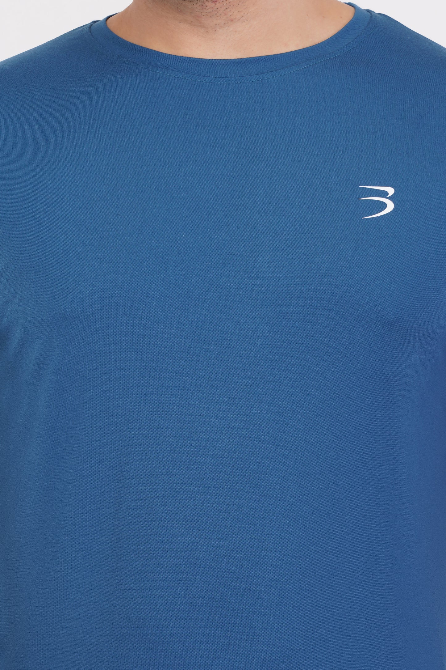 Men's Round Neck T-Shirt | Half Sleeve | Solid Regular Fit T-Shirt For Men(RN08)- Petrol Blue