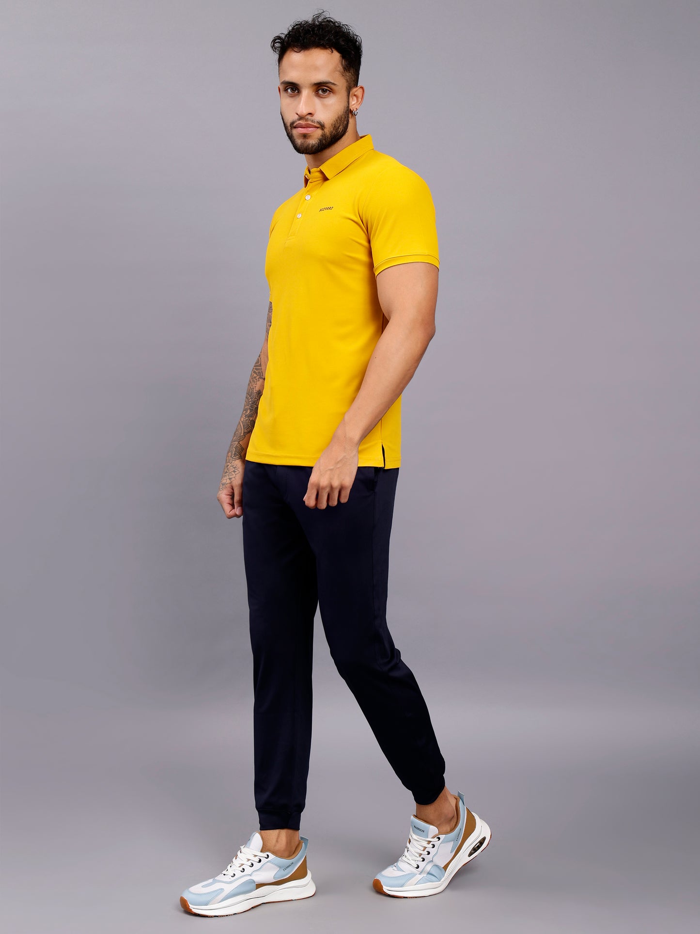 Men's Regular Fit Polo T-Shirt | Polo Plain Half Sleeve Casual T-Shirt | Polo T-Shirt for Men(PT01) - Yellow