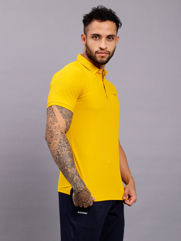 Men's Regular Fit Polo T-Shirt | Polo Plain Half Sleeve Casual T-Shirt | Polo T-Shirt for Men(PT01) - Yellow