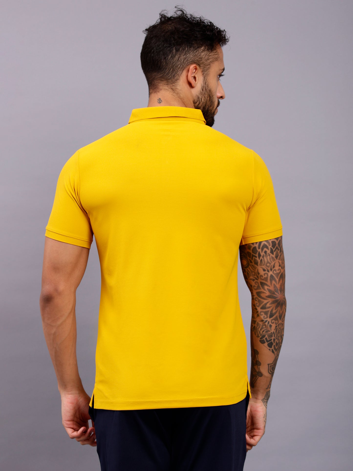 Men's Regular Fit Polo T-Shirt | Polo Plain Half Sleeve Casual T-Shirt | Polo T-Shirt for Men(PT01) - Yellow