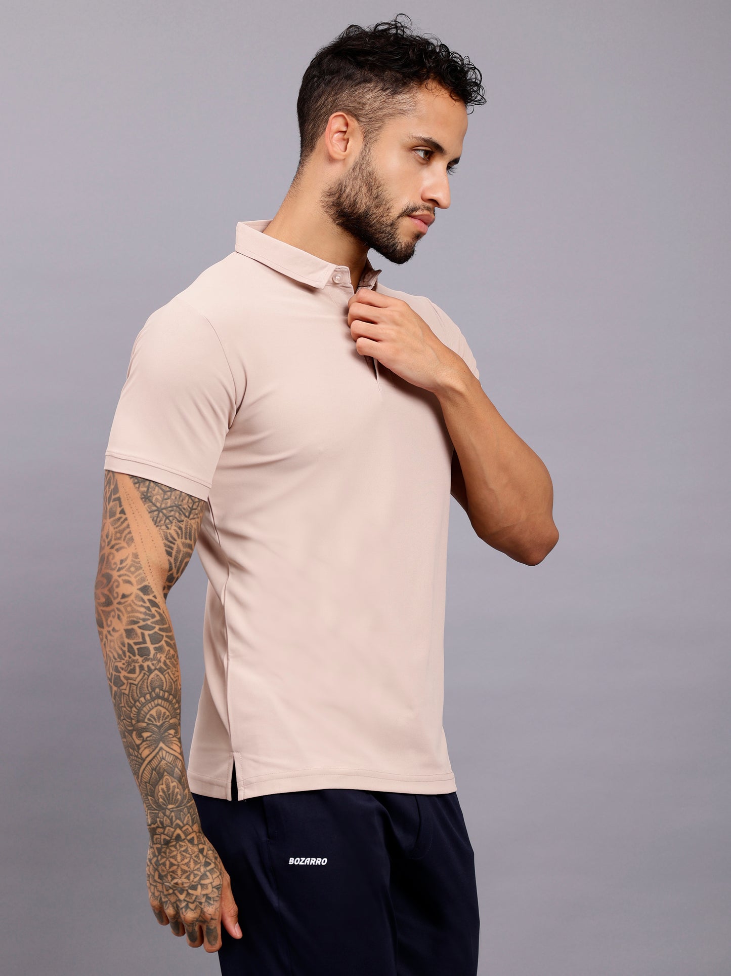 Men's Regular Fit Polo T-Shirt | Polo Plain Half Sleeve Casual T-Shirt | Polo T-Shirt for Men(PT01)-Off White