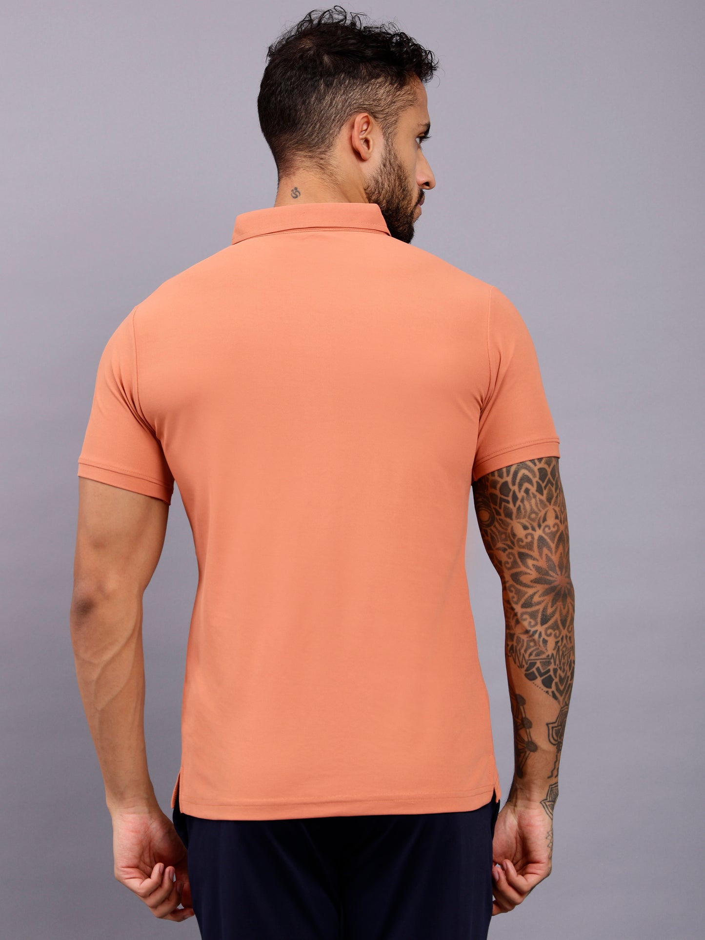 Men's Regular Fit Polo T-Shirt | Polo Plain Half Sleeve Casual T-Shirt | Polo T-Shirt for Men(PT01) -Orange