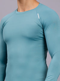 Round neck Compression Full sleeve tshirt-sky blue