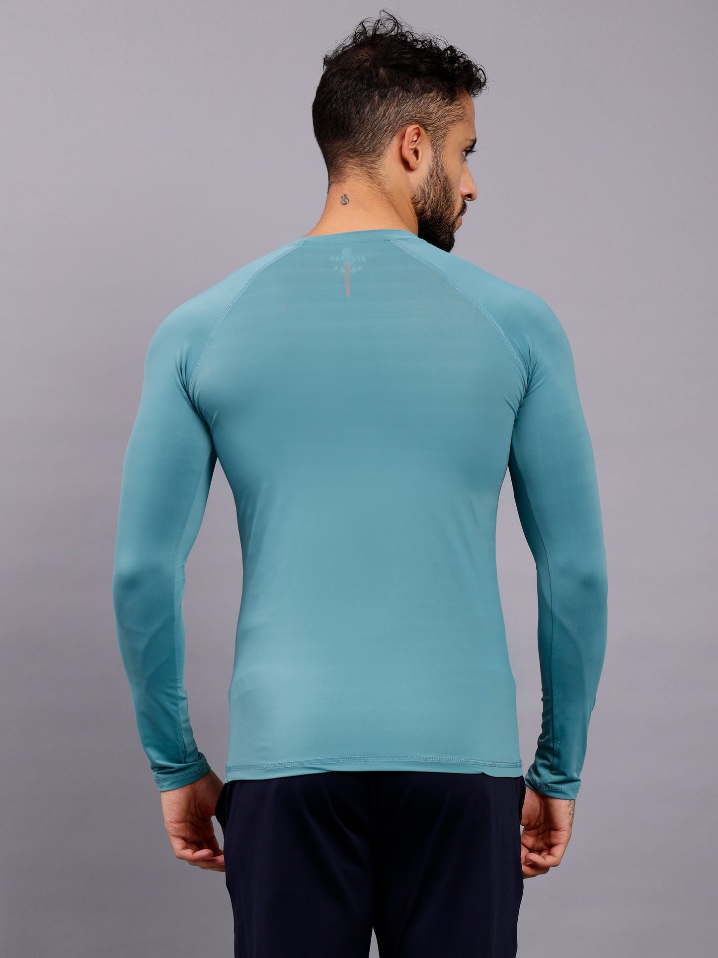 Round neck Compression Full sleeve tshirt- Ice blue