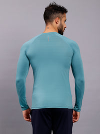 Round neck Compression Full sleeve tshirt-sky blue
