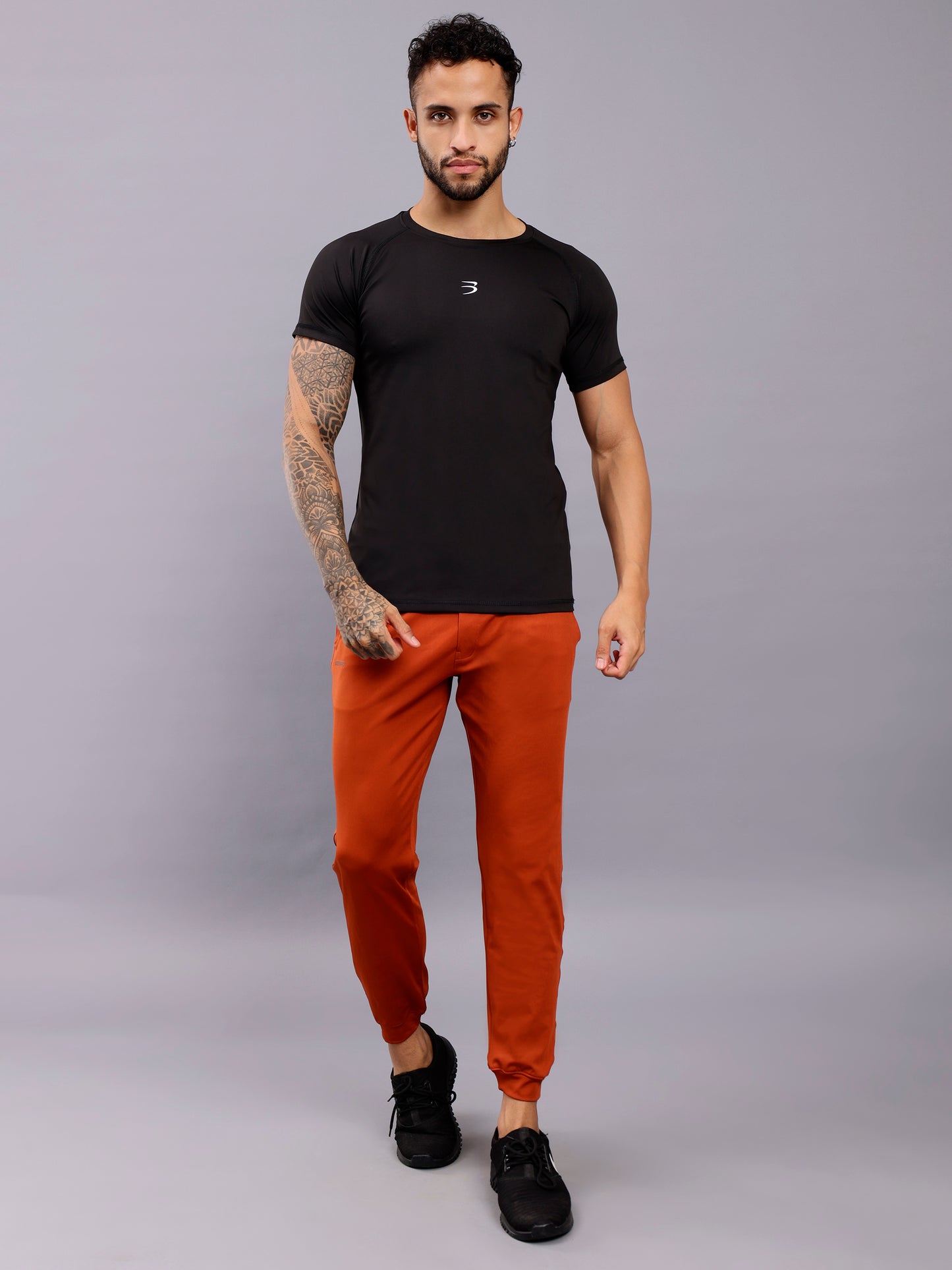 Slim fit track pants with side pockets with fresh treatment - Orange