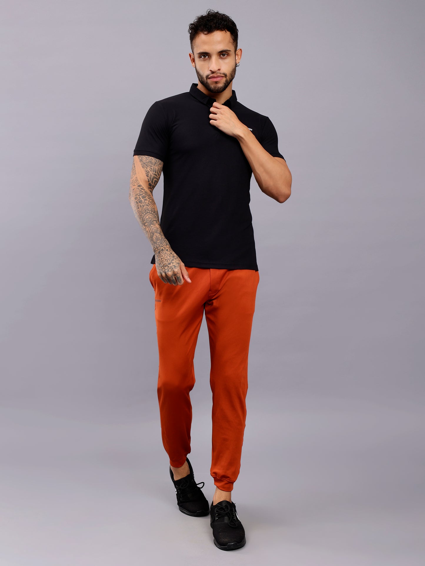 Men's Regular Fit Polo T-Shirt | Polo Plain Half Sleeve Casual T-Shirt | Polo T-Shirt for Men(PT01)- Black