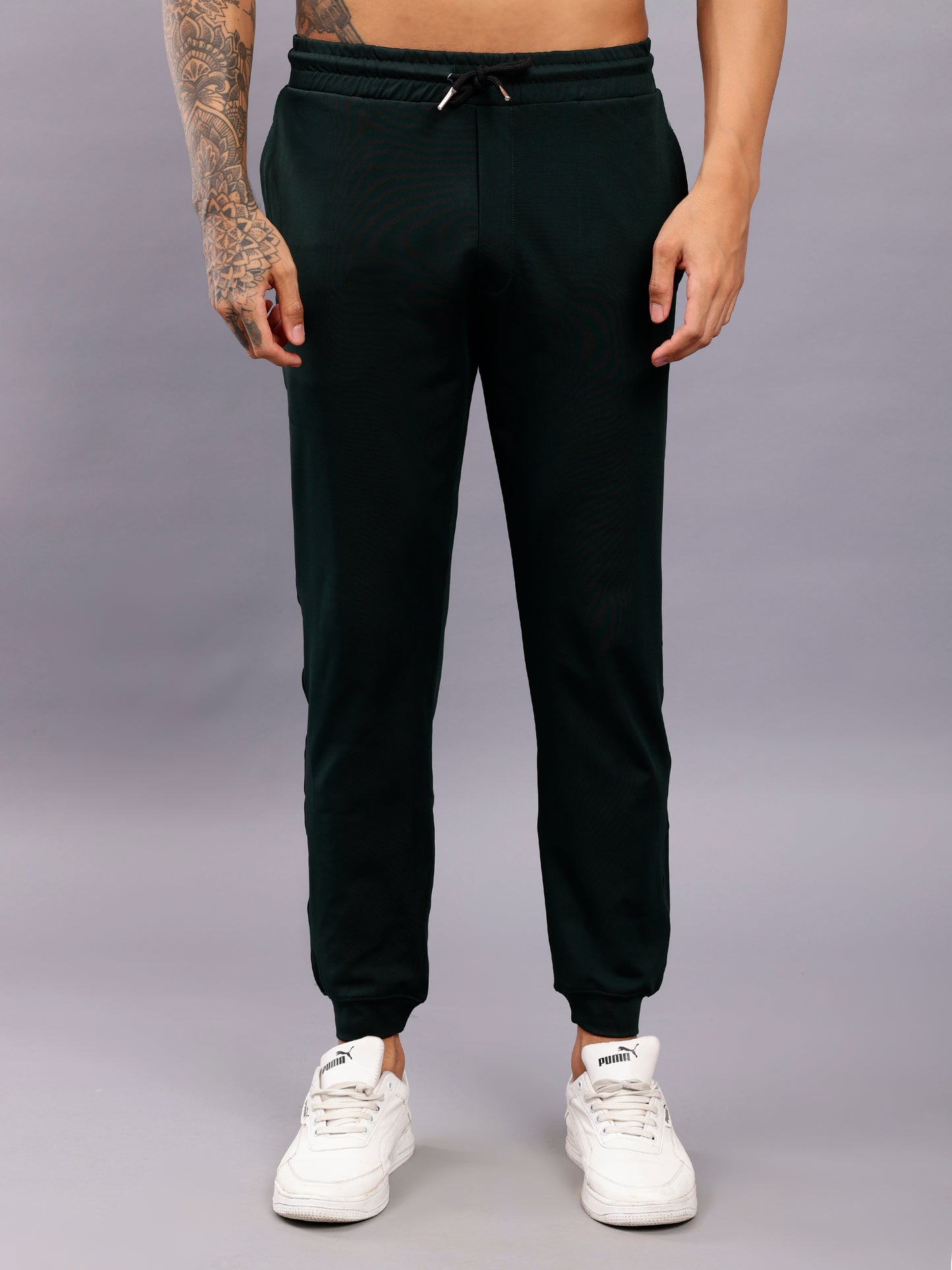 Men's Regular Fit Running Track Pants | Slim Fit Track Pants | Super Stretchable Track Pant for Men - Dark Green