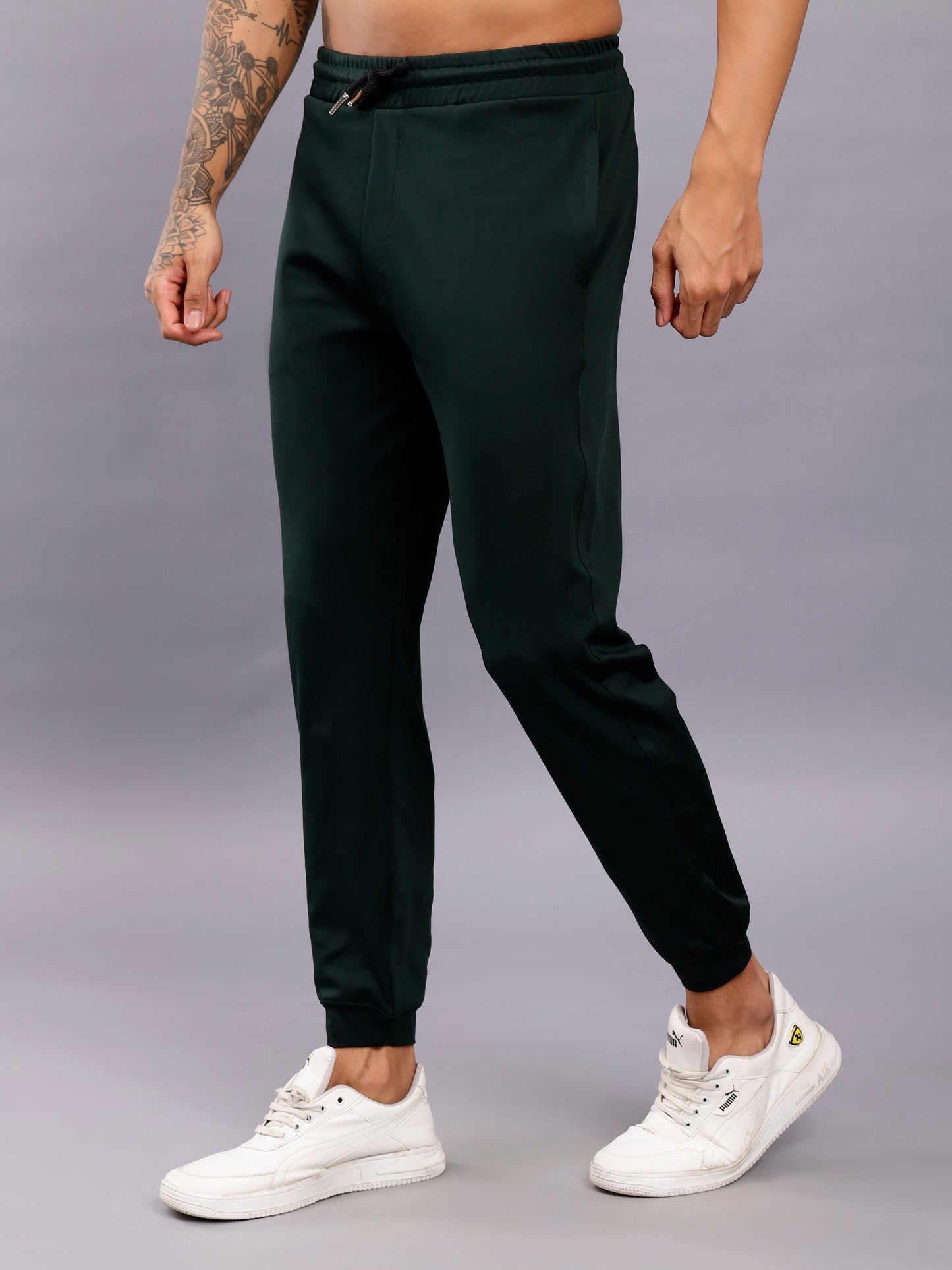 Men's Regular Fit Running Track Pants | Slim Fit Track Pants | Super Stretchable Track Pant for Men - Dark Green