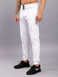 Slim fit track pants with side pockets with fresh treatment - White