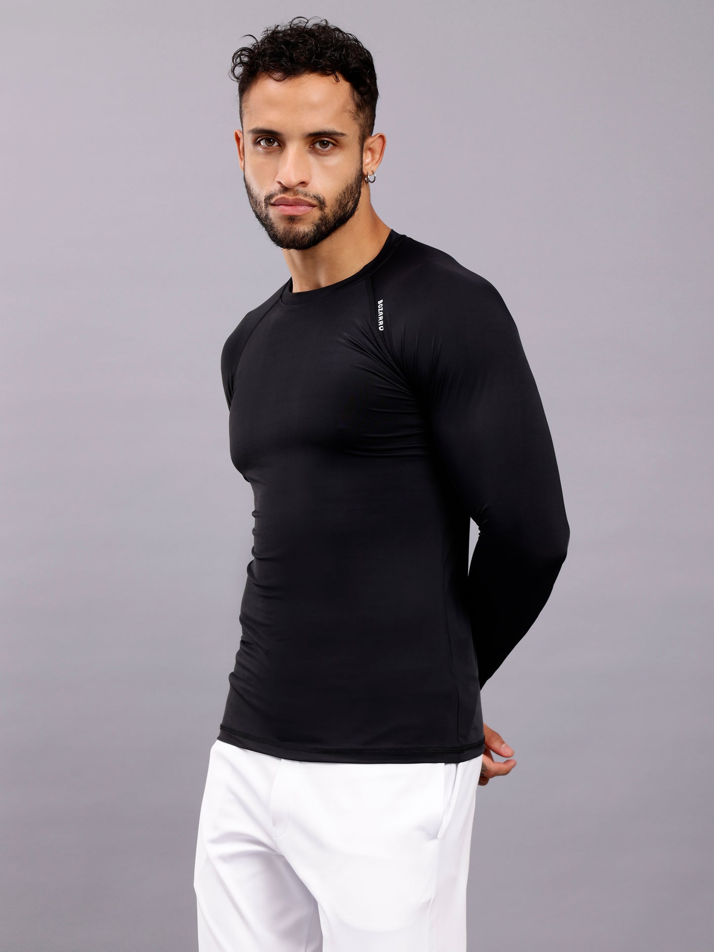 Round neck Compression Full sleeve tshirt- Black