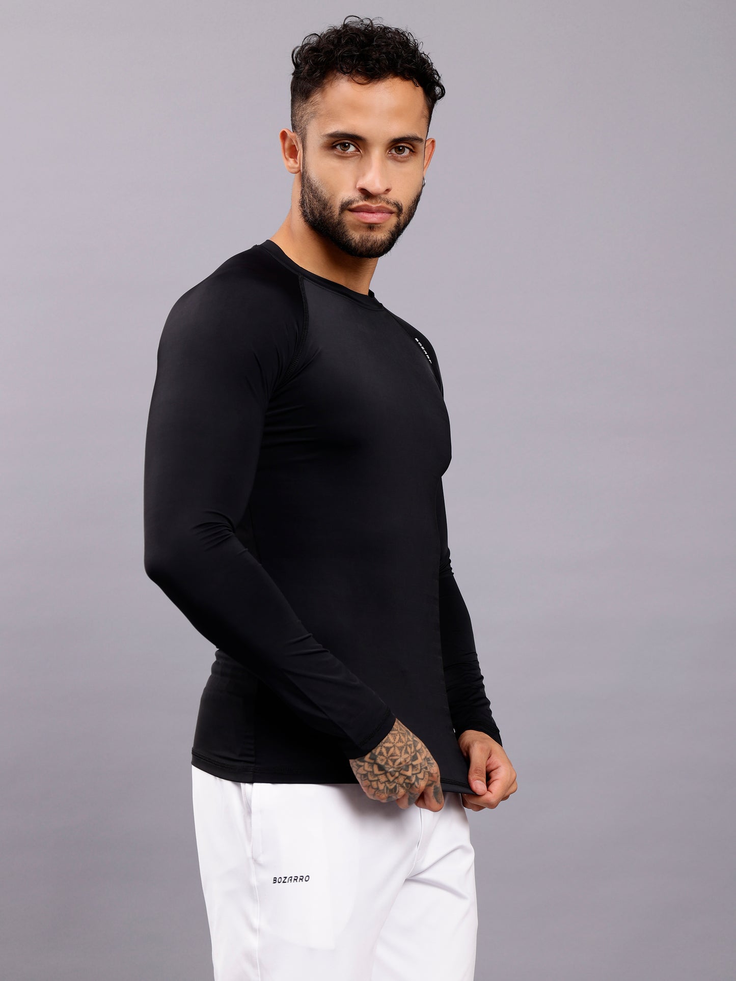 Round neck Compression Full sleeve tshirt- Black