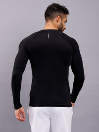 Round neck Compression Full sleeve tshirt-Black