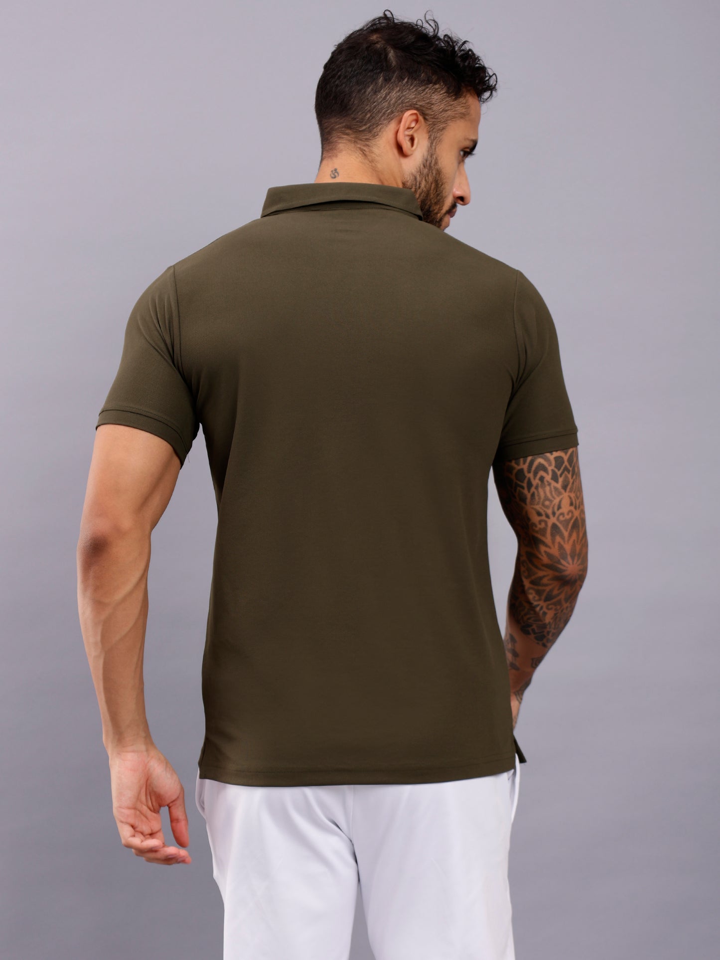 Men's Regular Fit Polo T-Shirt | Polo Plain Half Sleeve Casual T-Shirt | Polo T-Shirt for Men(PT01)- Olive Green