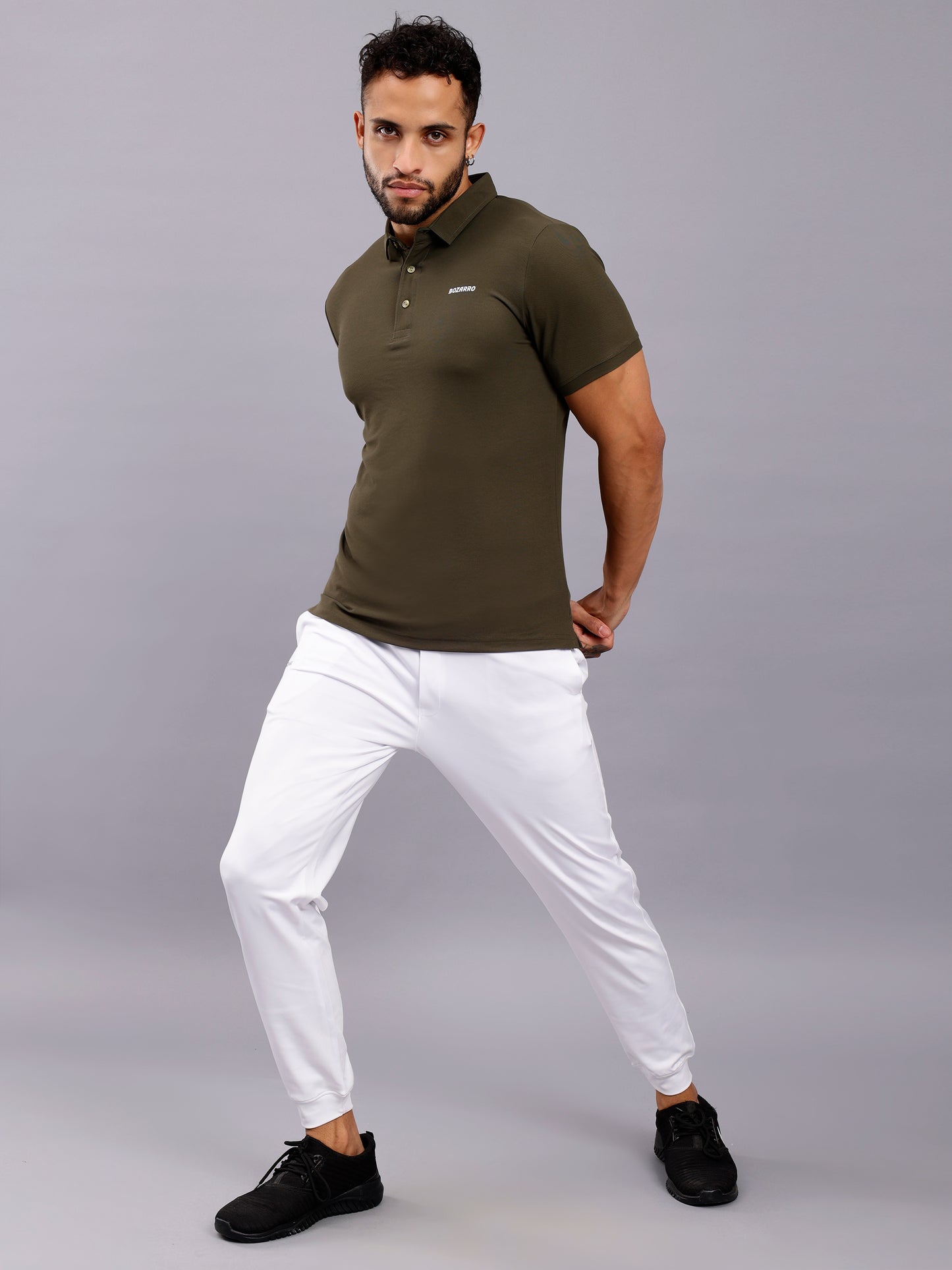 Men's Regular Fit Polo T-Shirt | Polo Plain Half Sleeve Casual T-Shirt | Polo T-Shirt for Men(PT01)- Olive Green