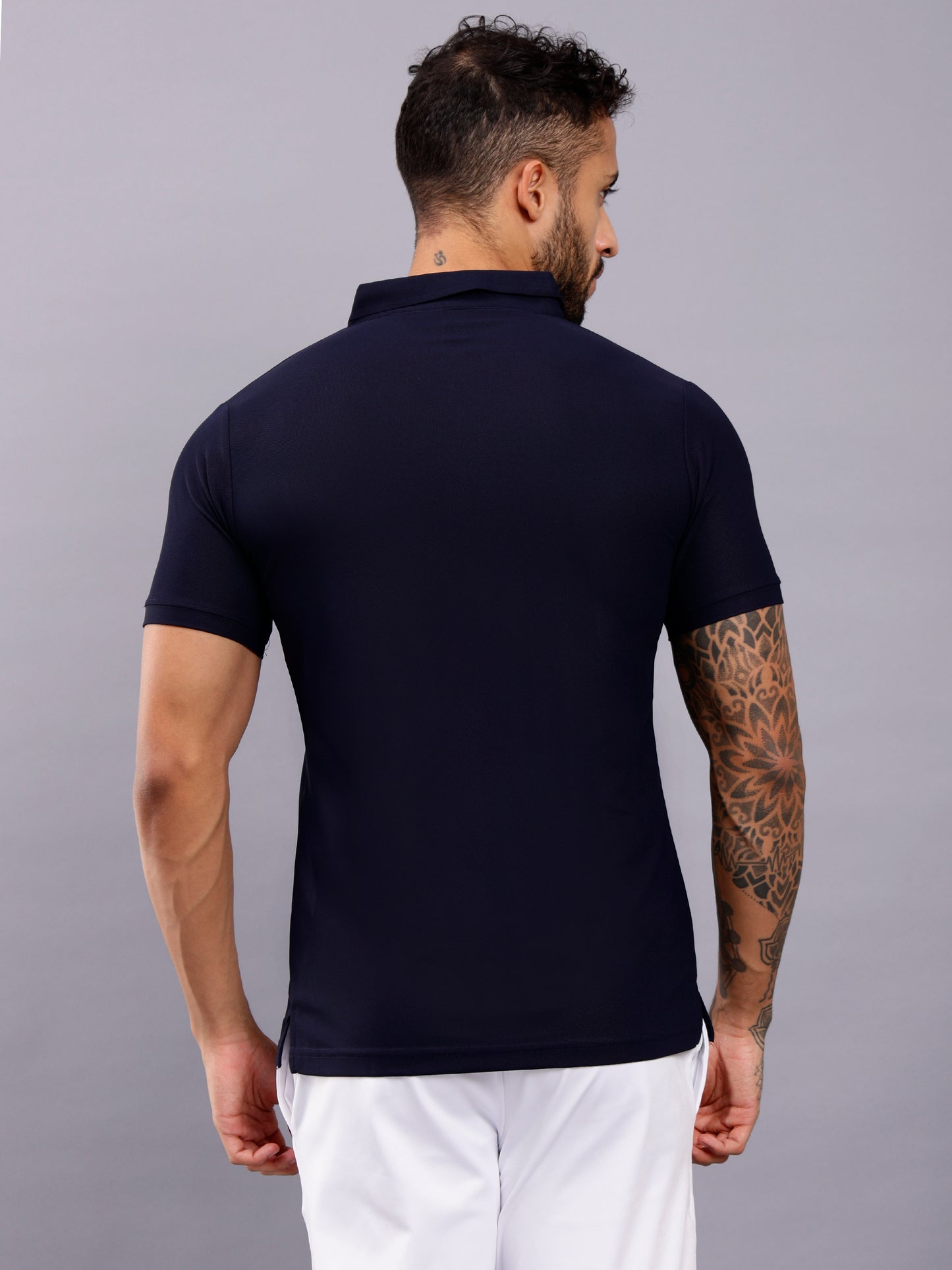 Men's Regular Fit Polo T-Shirt | Polo Plain Half Sleeve Casual T-Shirt | Polo T-Shirt for Men(PT01) - Navy Blue