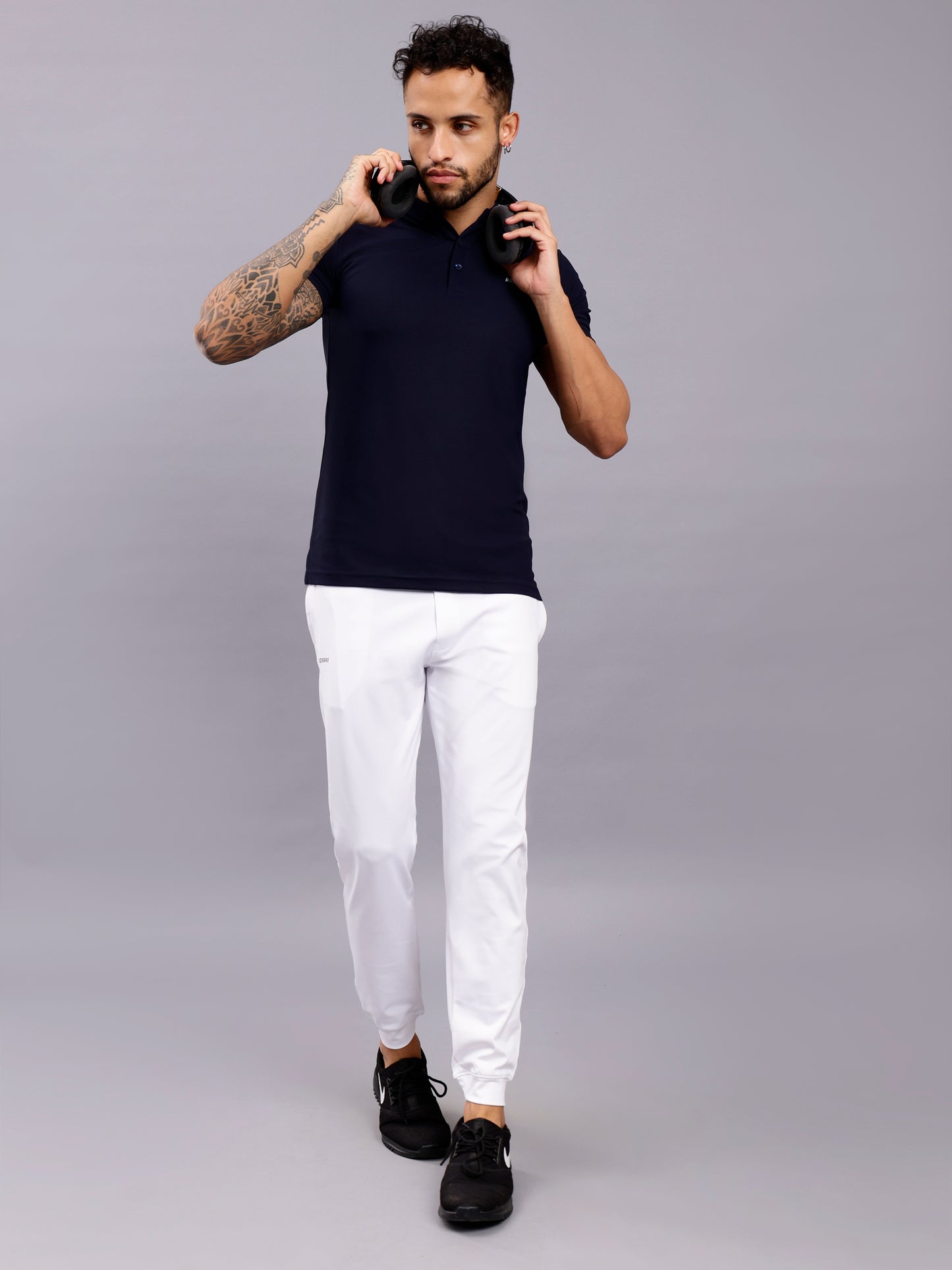 Men's Regular Fit Polo T-Shirt | Polo Plain Half Sleeve Casual T-Shirt | Polo T-Shirt for Men(PT01) - Navy Blue