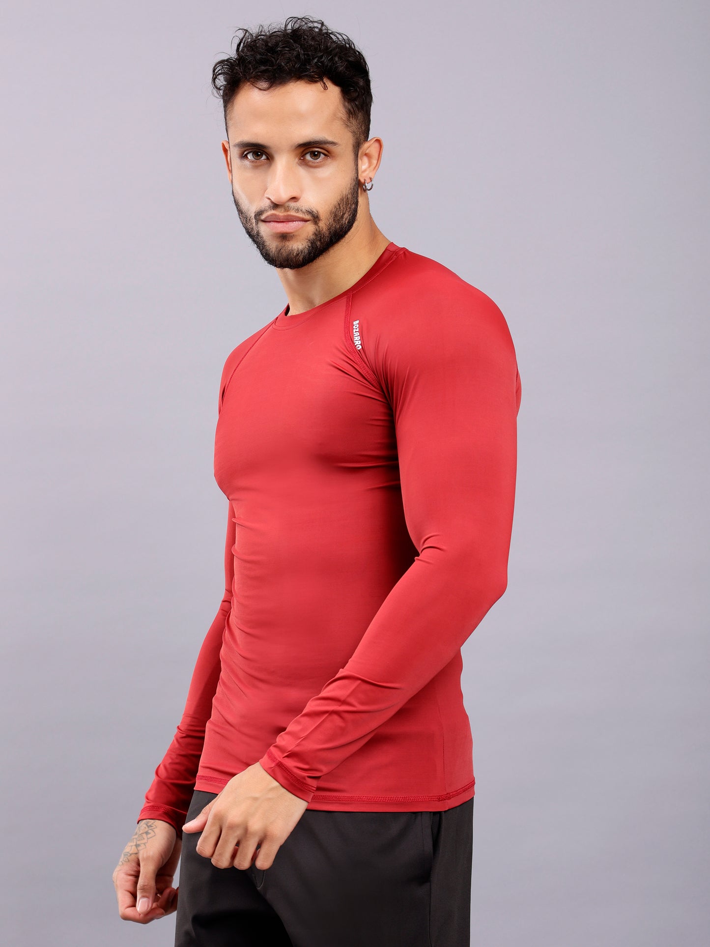 Round neck Compression Full sleeve tshirt- Maroon