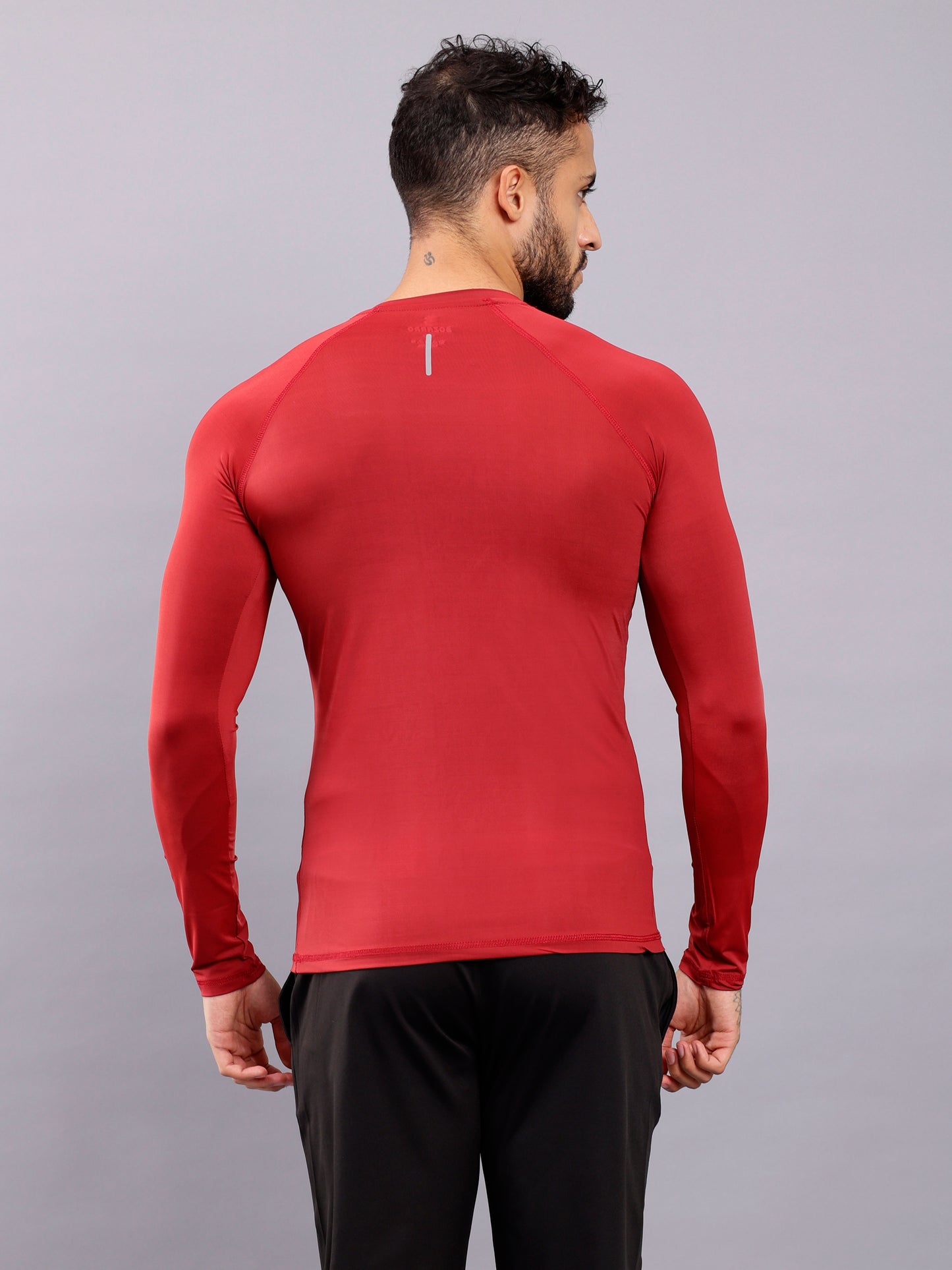 Round neck Compression Full sleeve tshirt-red