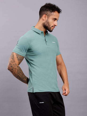 Men's Regular Fit Polo T-Shirt | Polo Plain Half Sleeve Casual T-Shirt | Polo T-Shirt for Men(PT01) - Ice Blue