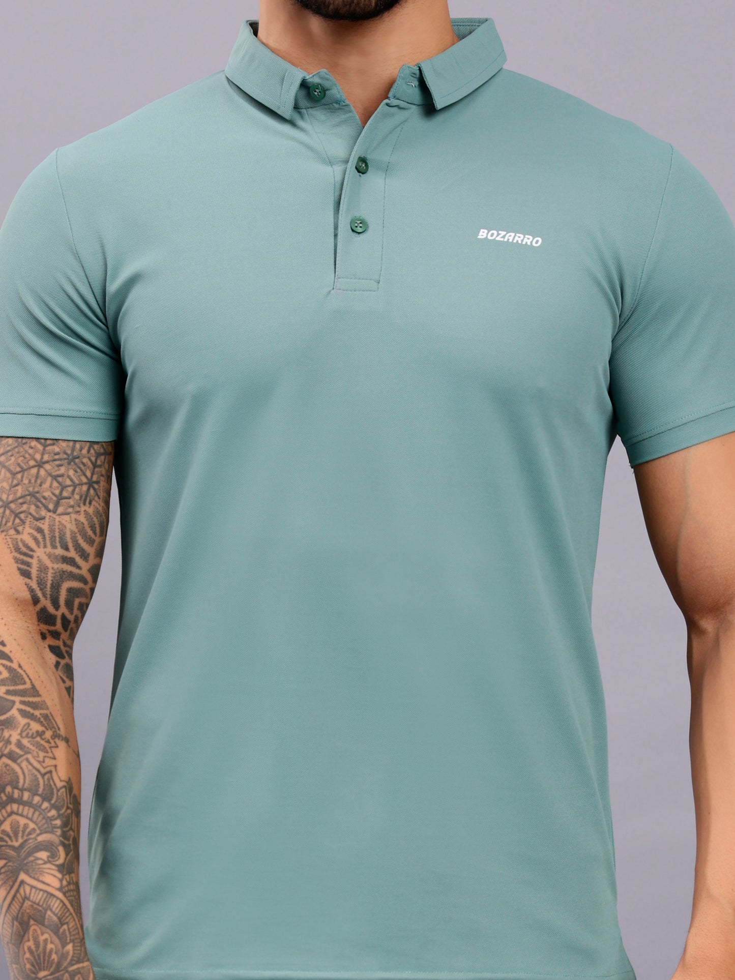 Men's Regular Fit Polo T-Shirt | Polo Plain Half Sleeve Casual T-Shirt | Polo T-Shirt for Men(PT01) - Ice Blue