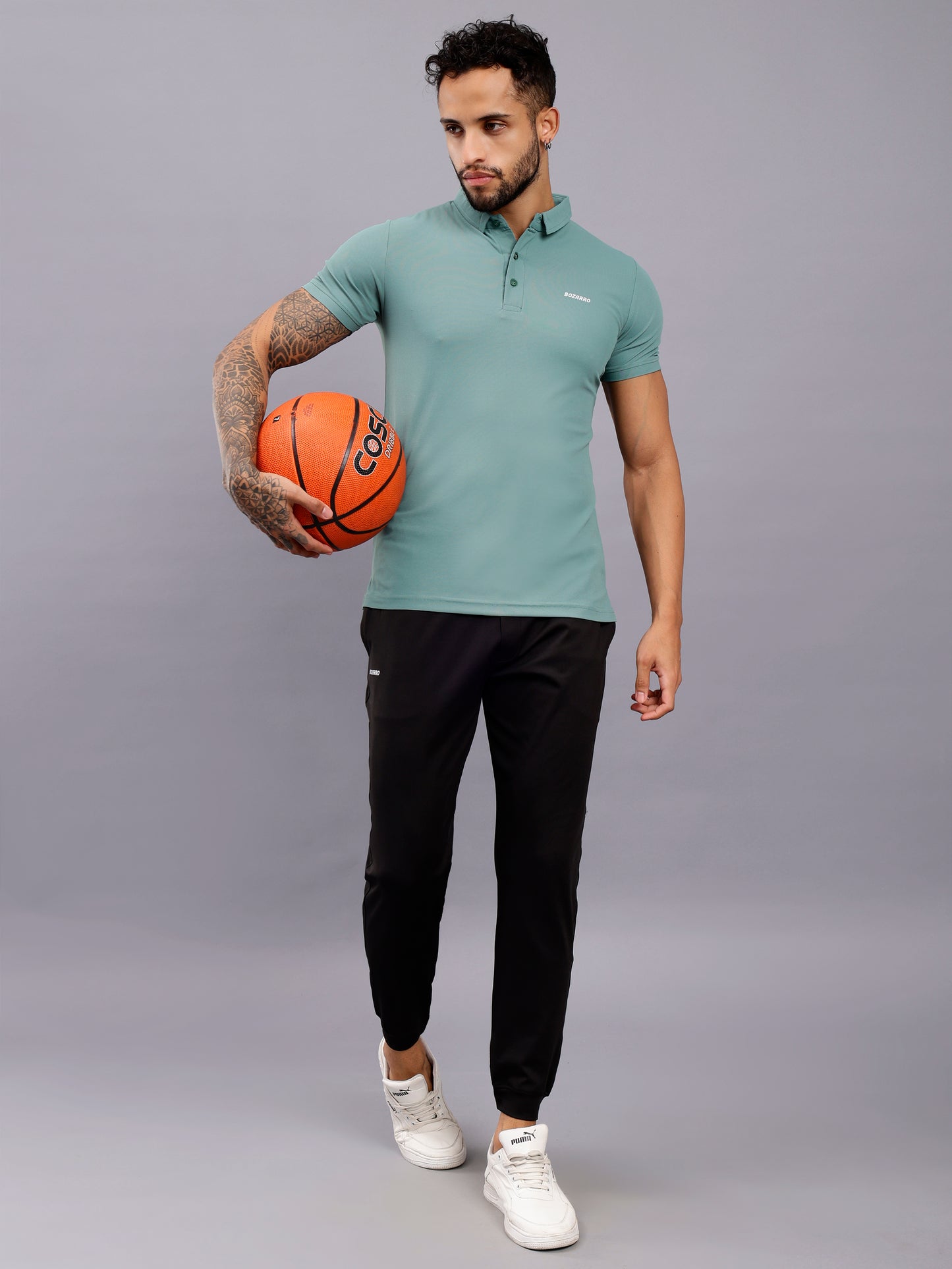 Men's Regular Fit Polo T-Shirt | Polo Plain Half Sleeve Casual T-Shirt | Polo T-Shirt for Men(PT01) - Ice Blue