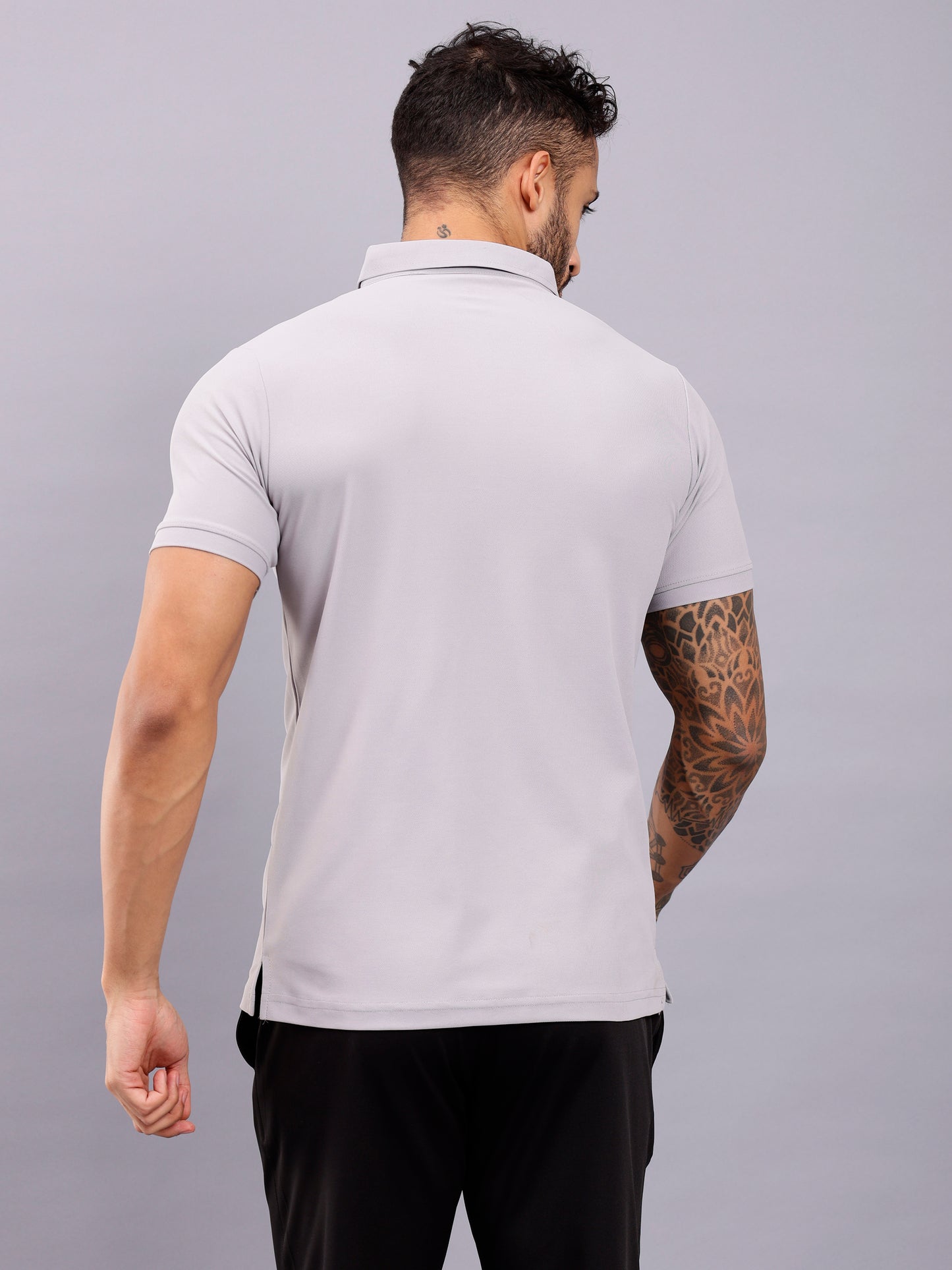 Men's Regular Fit Polo T-Shirt | Polo Plain Half Sleeve Casual T-Shirt | Polo T-Shirt for Men(PT01)-Light Gray
