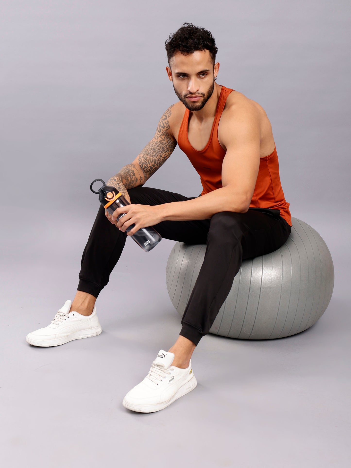Men's Regular Fit Stringer | Men's Gym Tank Top Stringers |Solid Low Neck Tank Top For Men - Rust