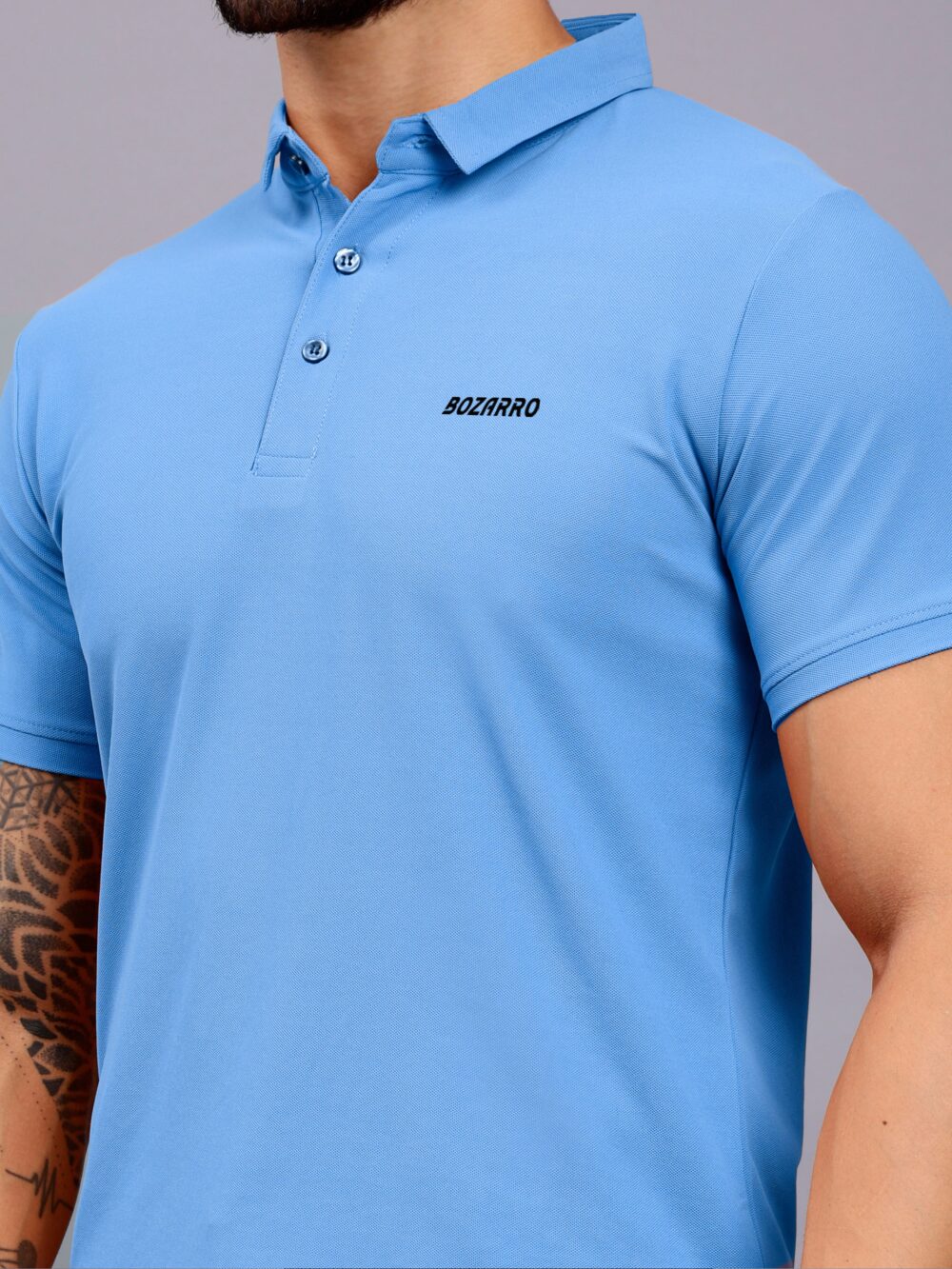 Men's Regular Fit Polo T-Shirt | Polo Plain T-Shirt | Half Sleeve | Casual T-Shirt for Men(PT01) - Sky Blue