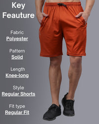 Men's Running Shorts | Workout Running Shorts for Men | Men Gym Yoga Outdoor Sports Shorts- Rust