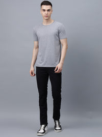 Men's Cotton T Shirt | Round Neck T Shirt | Round Neck Half Sleeve T shirt-Gray melange