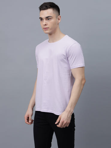 Men's Cotton T Shirt | Round Neck T Shirt | Round Neck Half Sleeve T shirt-Lavender